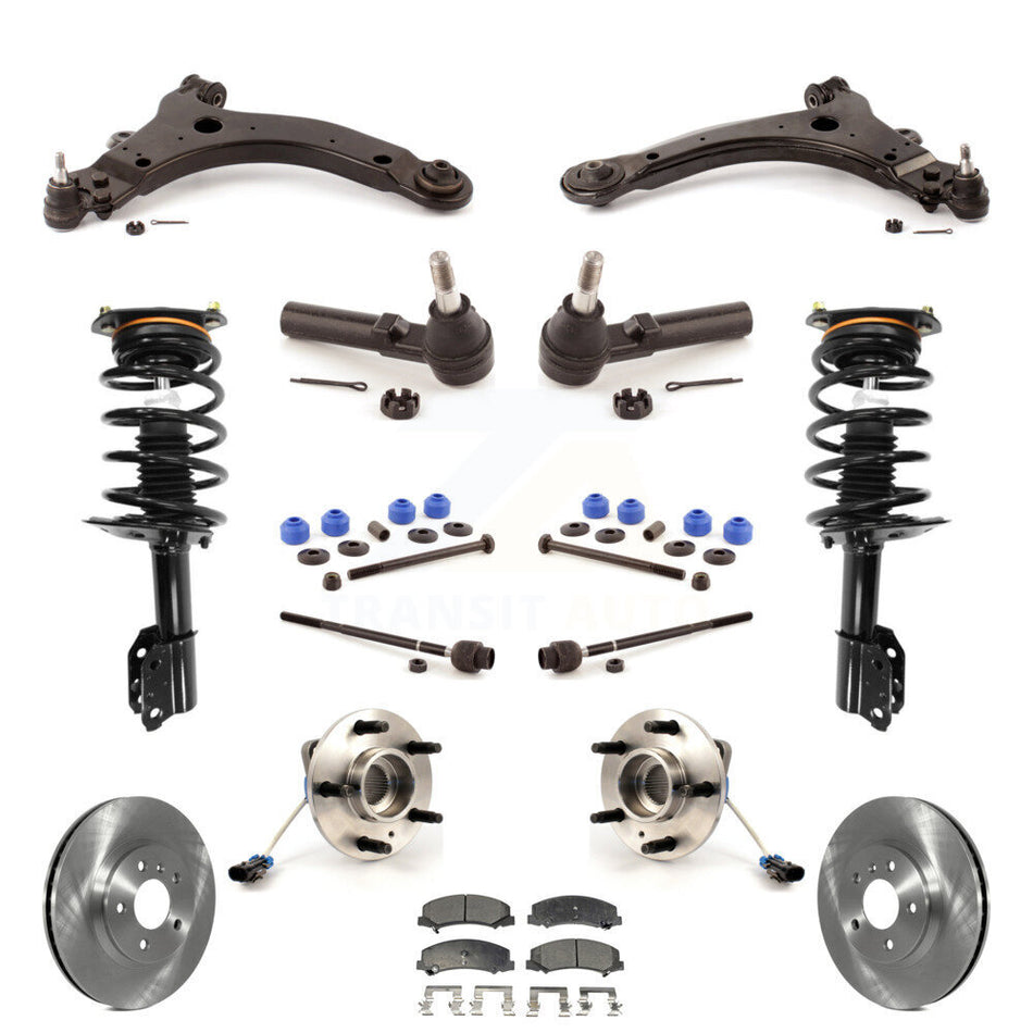 Front Disc Rotors Brake Pads Bearing Arms Shock Suspension Kit (15Pc) For Chevrolet Impala KM-100296