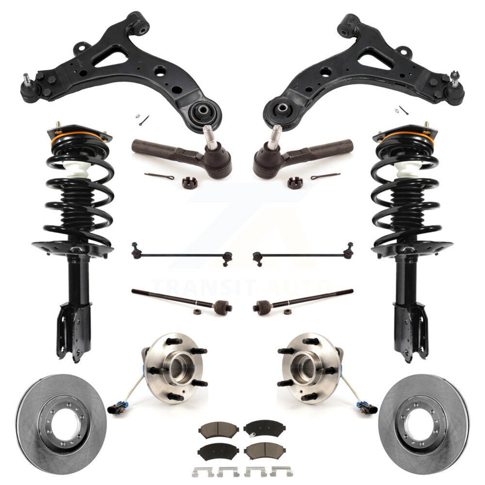 Front Disc Rotors Brake Pads Bearings Arms Shock Suspension Kit (15Pc) For Pontiac Montana KM-100297
