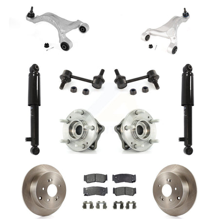 Rear Disc Rotor Brake Pad Bearing Suspension Kit (11Pc) For 2007-2009 Hyundai Santa Fe AWD KM-100302