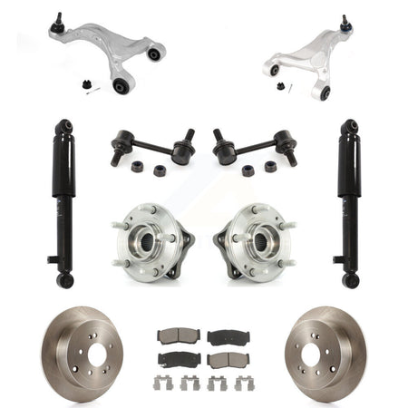 Rear Disc Rotor Brake Pad Bearing Suspension Kit (11Pc) For 2007-2009 Hyundai Santa Fe AWD KM-100308