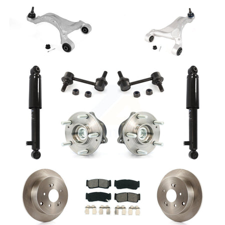 Rear Disc Rotor Brake Pad Bearing Suspension Kit (11Pc) For 2007-2009 Hyundai Santa Fe FWD KM-100309