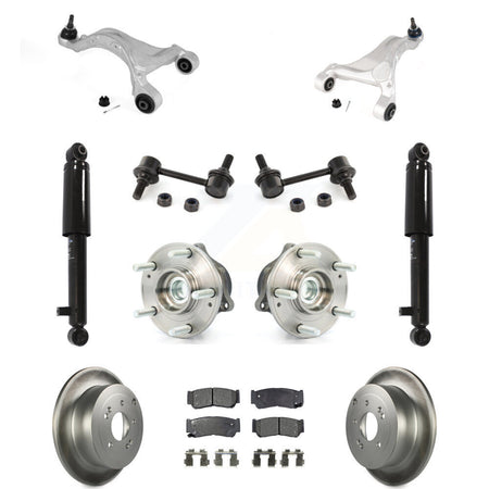 Rear Disc Rotor Brake Pad Bearing Suspension Kit (11Pc) For 2007-2009 Hyundai Santa Fe FWD KM-100319