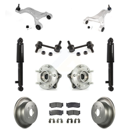 Rear Disc Rotor Brake Pad Bearing Suspension Kit (11Pc) For 2007-2009 Hyundai Santa Fe AWD KM-100320