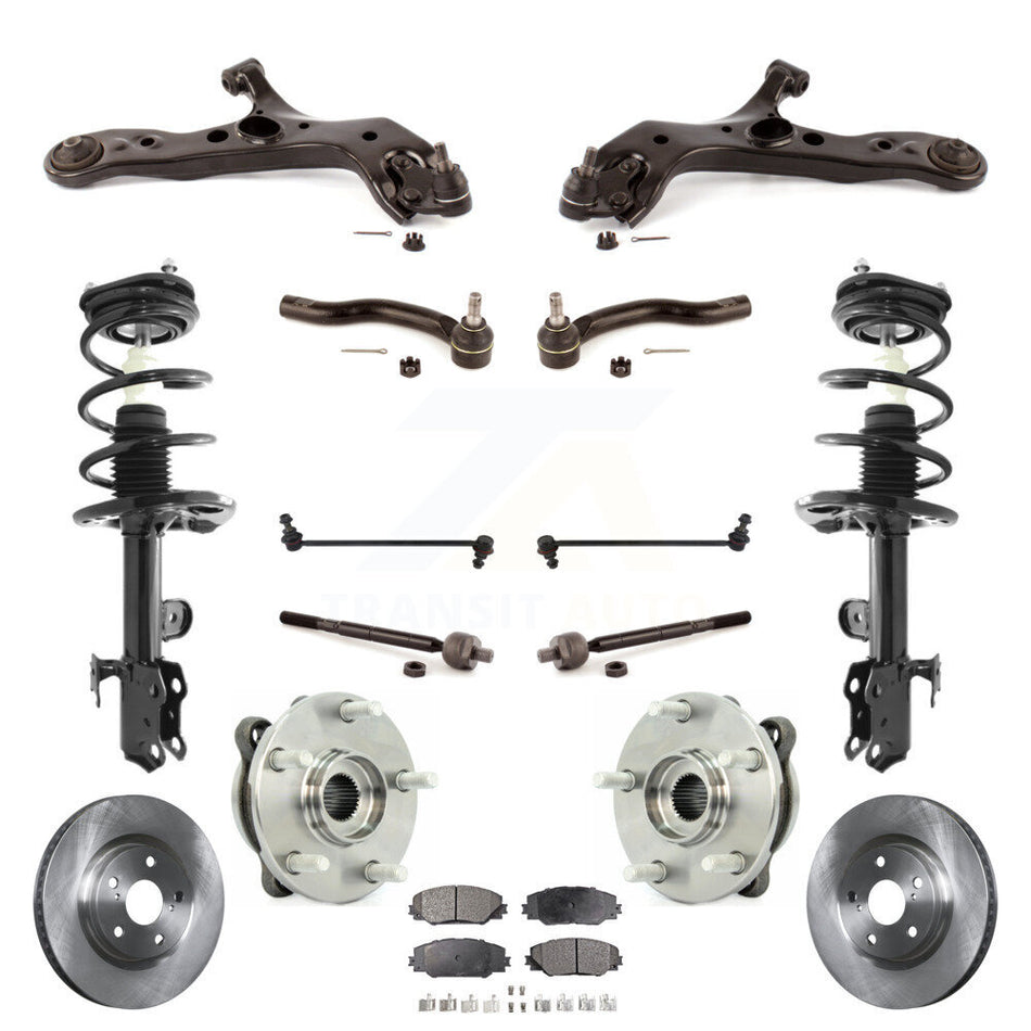 Front Rotor Brake Pad Bearing Suspension Kit (15Pc) For Toyota RAV4 Excludes Sport Package KM-100376