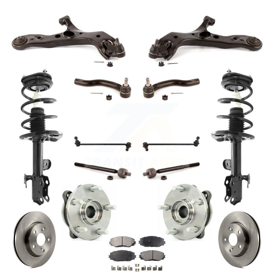 Front Rotor Brake Pad Bearing Suspension Kit (15Pc) For Toyota RAV4 Excludes Sport Package KM-100377