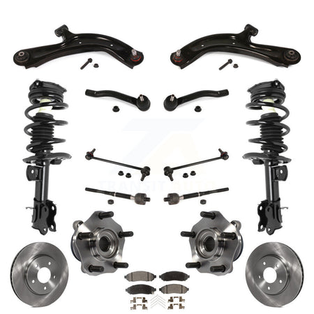 Front Disc Rotors Brake Pads Bearing Suspension Kit (15Pc) For Nissan NV200 Chevrolet City KM-100379