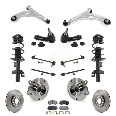 Front Rotors Brake Pads Bearing Suspension Kit (15Pc) For 13-16 Dodge Dart Limited/GT/Aero KM-100386