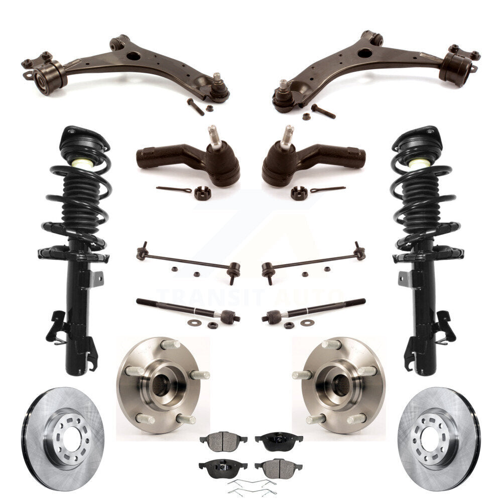 Front Rotors Brake Pad Bearing Suspension Kit (15Pc) For Mazda 3 Excludes MazdaSpeed Model KM-100391