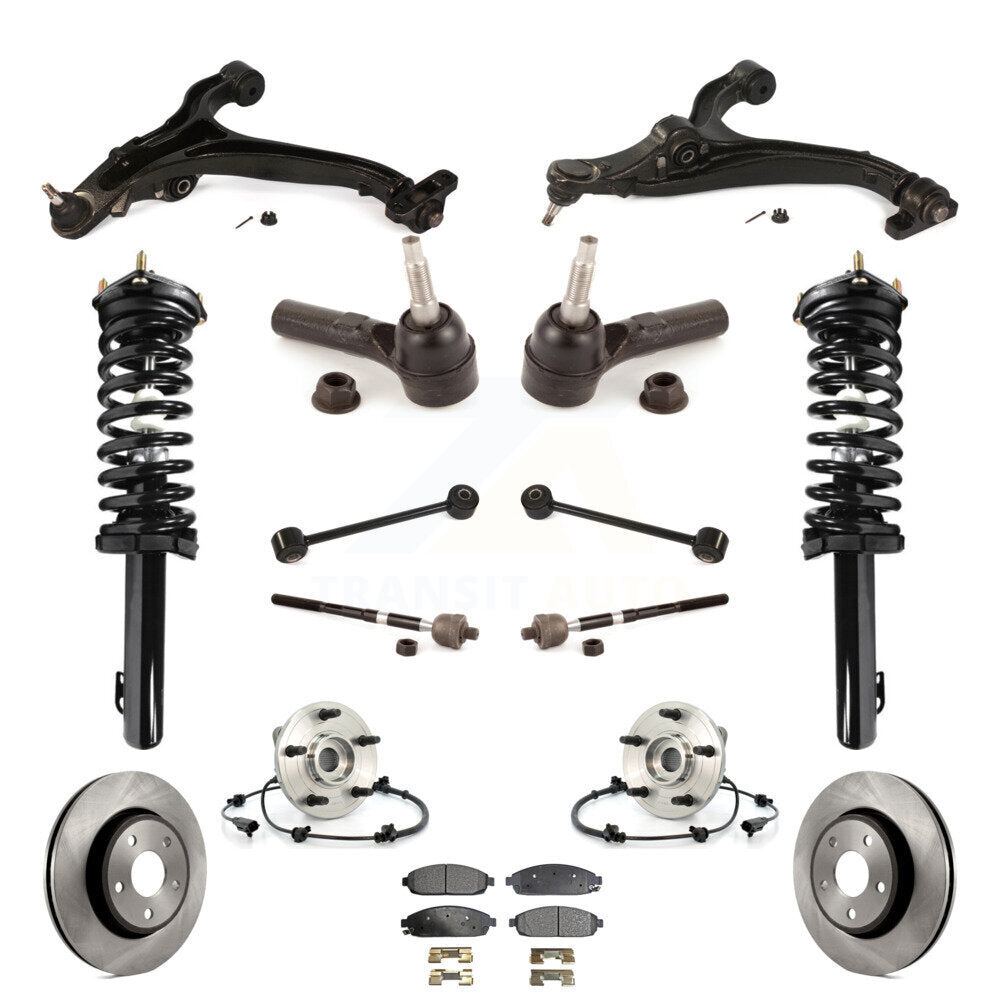 Front Disc Rotor Brake Pad Bearing Suspension Kit (15Pc) For Jeep Grand Cherokee Commander KM-100393