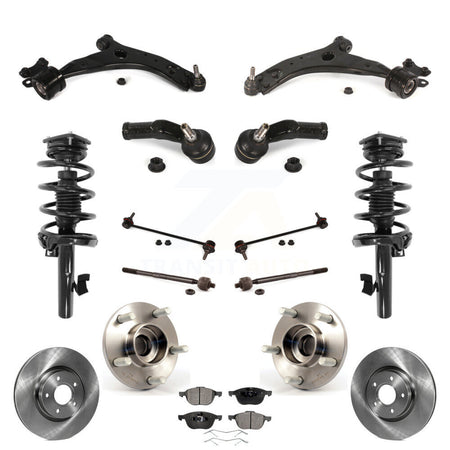 Front Rotor Brake Pad Bearing Arm Suspension Kit (15Pc) For Volvo C30 Without Level Sensor KM-100402