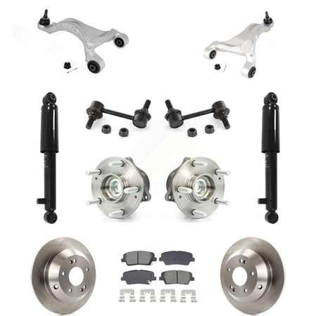 Rear Rotor Semi-Metallic Pads Hub Bearing Shock Upper Control Arm & Link Kit (11Pc) For Fe KM-100406
