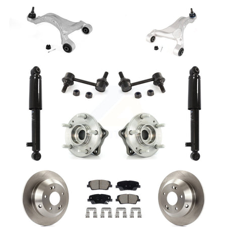 Rear Rotor Ceramic Pads Hub Bearing Shock Upper Control Arm & Link Kit (11Pc) For Hyundai KM-100409