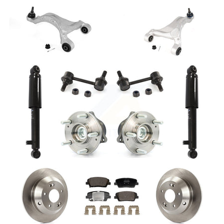 Rear Rotor Semi-Metallic Pads Hub Bearing Shock Upper Control Arm & Link Kit (11Pc) For Fe KM-100410