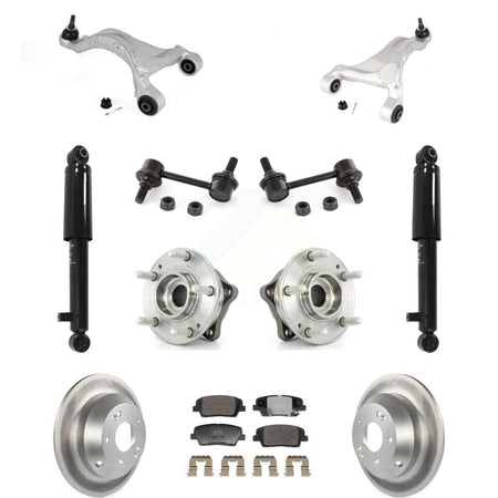 Rear Coated Rotor Ceramic Pads Hub Bearing Shock Upper Control Arm & Link Kit (11Pc) For KM-100413