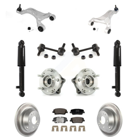 Rear Coated Rotor Semi-Metallic Pads Hub Bearing Shock Upper Control Arm & Link Kit (11Pc) For KM-10