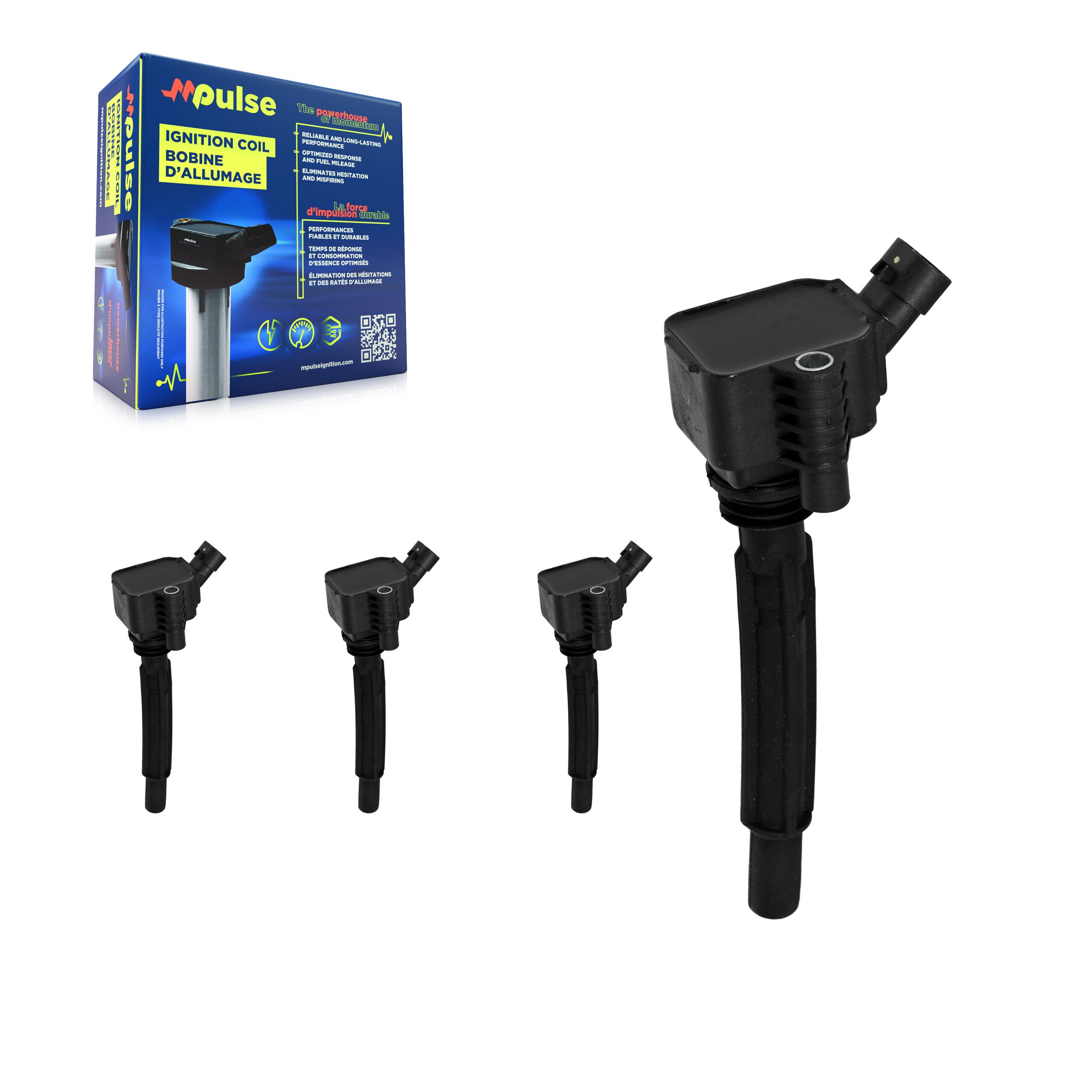 Ignition Coil (4 Pack) For Fiat 500 Dodge Dart KMP-100444