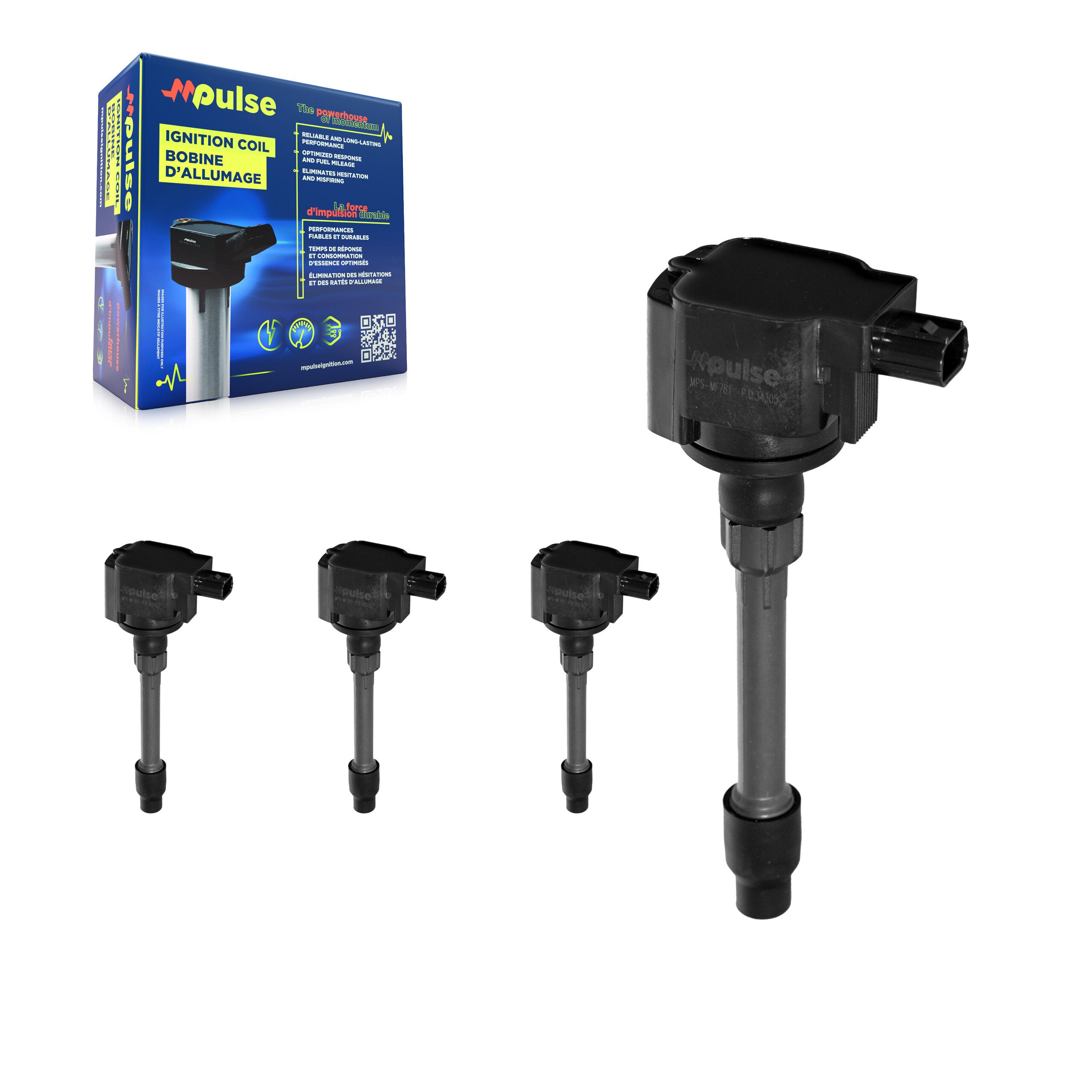 Ignition Coil (4 Pack) For Honda CR-V Civic Acura Accord RDX TLX Clarity Insight KMP-100448