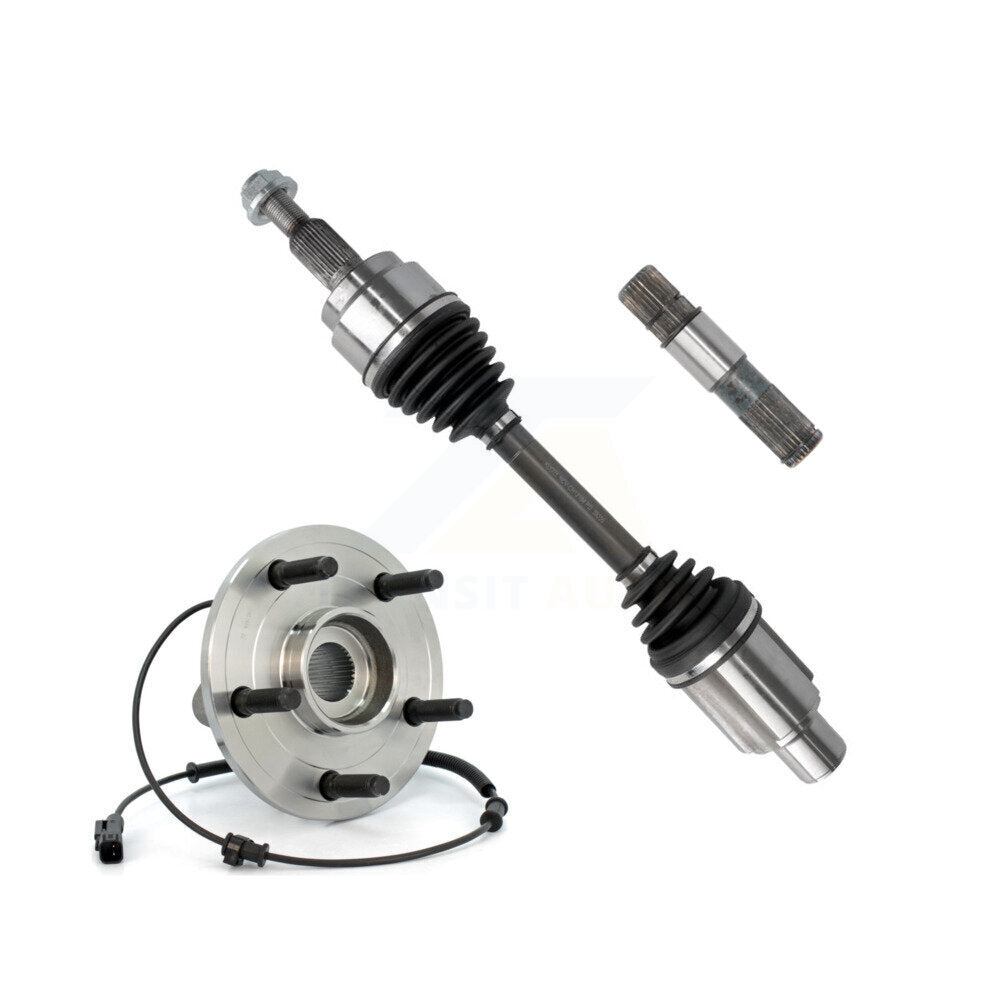 Front Left CV Axle Shaft & Intermediate And Hub Bearing Kit For Ram 1500 Dodge 4WD KN7-100001