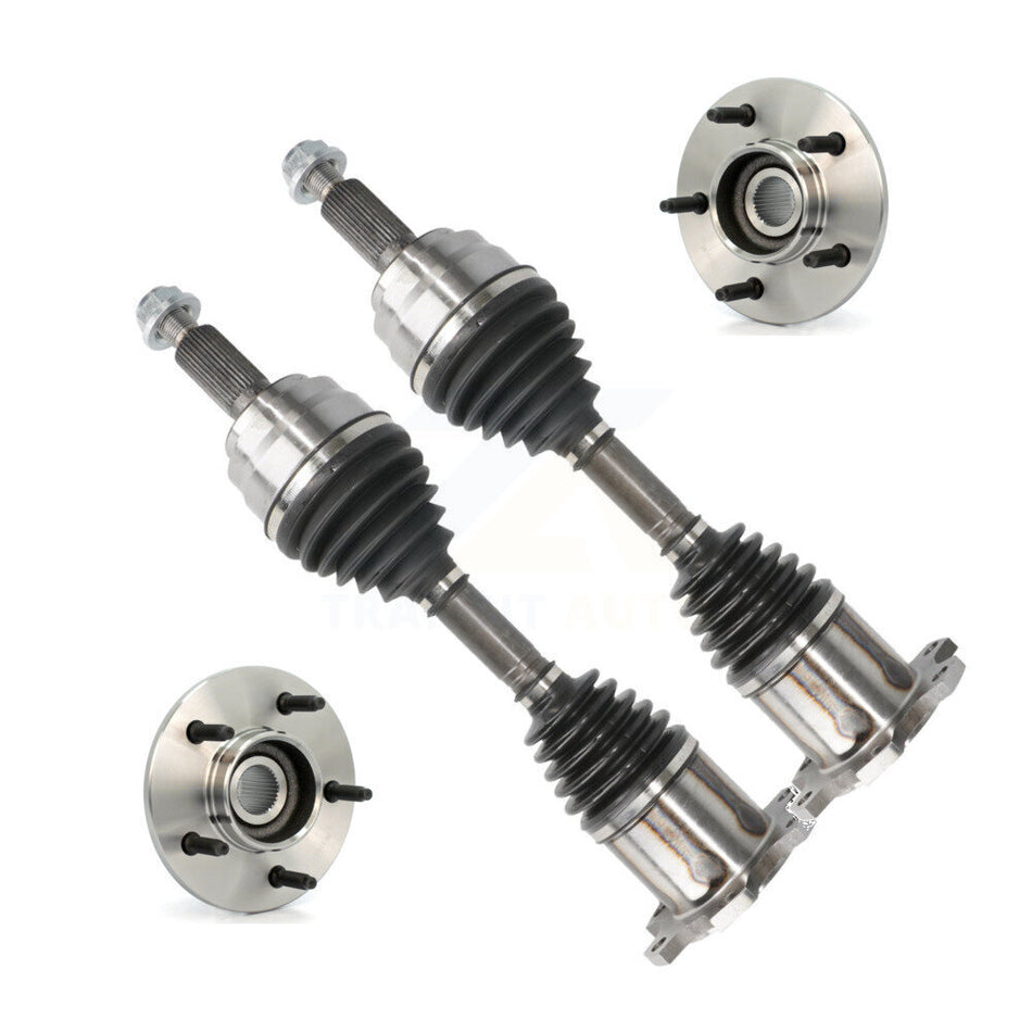 Front CV Axle Drive Shaft And Wheel Hub Bearing Kit For Ford F-150 4WD with 2-Wheel ABS KN7-100409