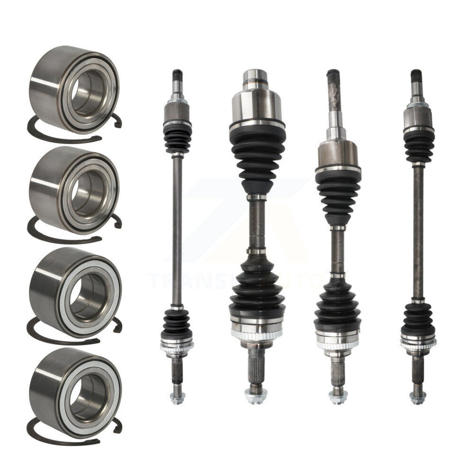 Front Rear CV Axle Drive Shaft And Bearing Kit (8Pc) For 2008 Ford Escape Mazda Tribute KN7-100492
