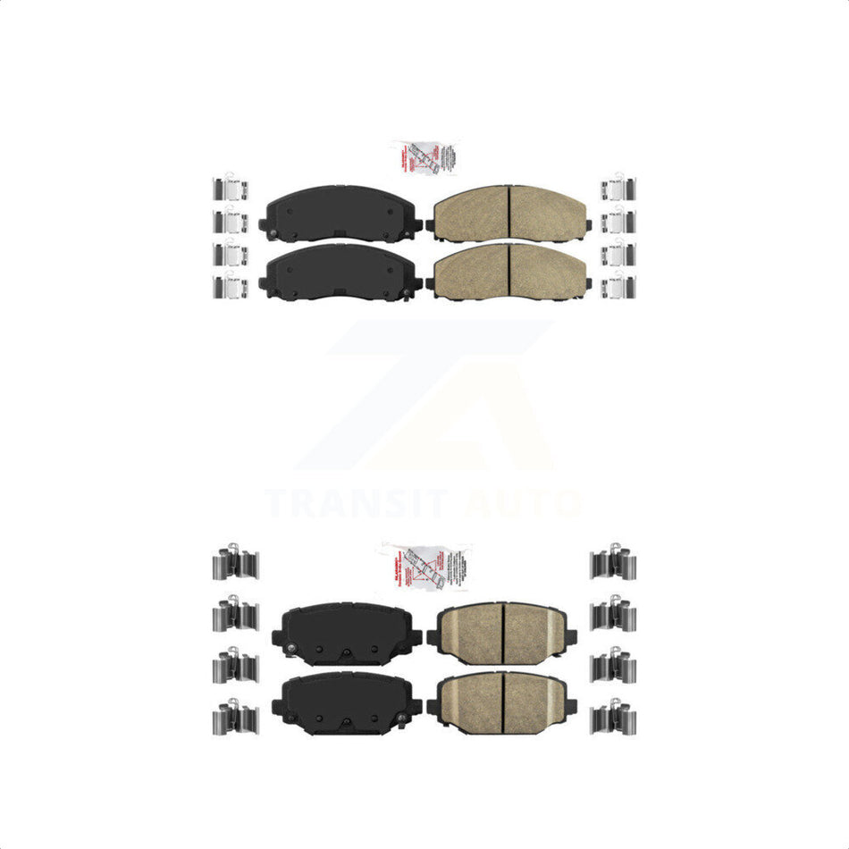 AmeriBRAKES Front Rear Ceramic Disc Brake Pads Kit For Dodge Grand Caravan Journey Chrysler Town & Country Ram C/V Volkswagen Routan KNF-100012