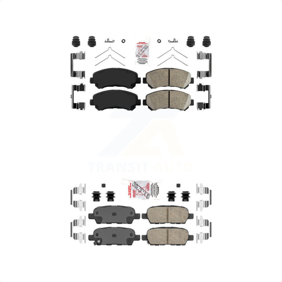 AmeriBRAKES Front Rear Ceramic Disc Brake Pads Kit For 2007-2012 Nissan Sentra SE-R Spec V KNF-100032