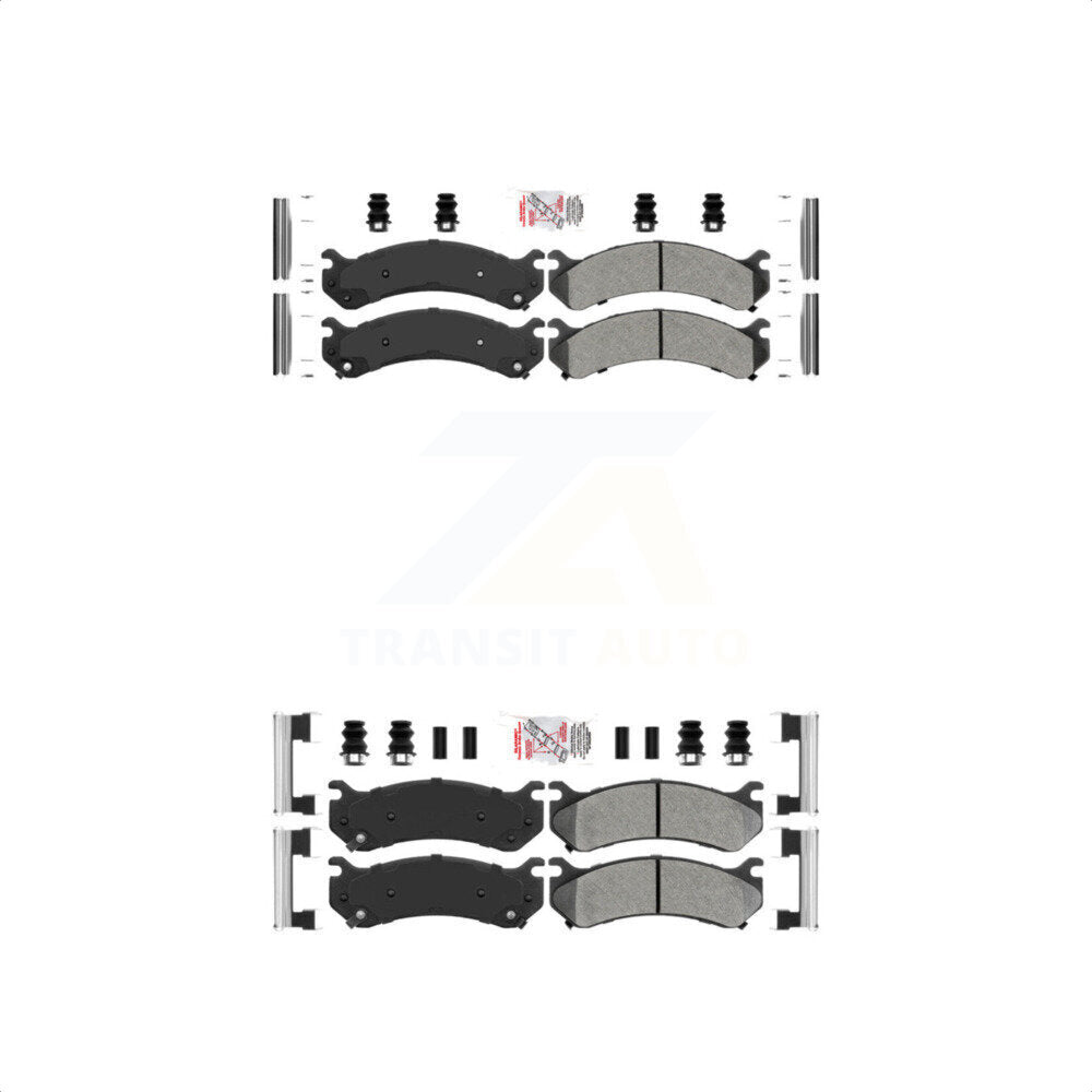 AmeriBRAKES Front Rear Semi-Metallic Disc Brake Pads Kit For Chevrolet Silverado 2500 HD GMC Sierra 3500 Hummer H2 Classic 1500 Suburban Yukon XL Avalanche KNF-100064