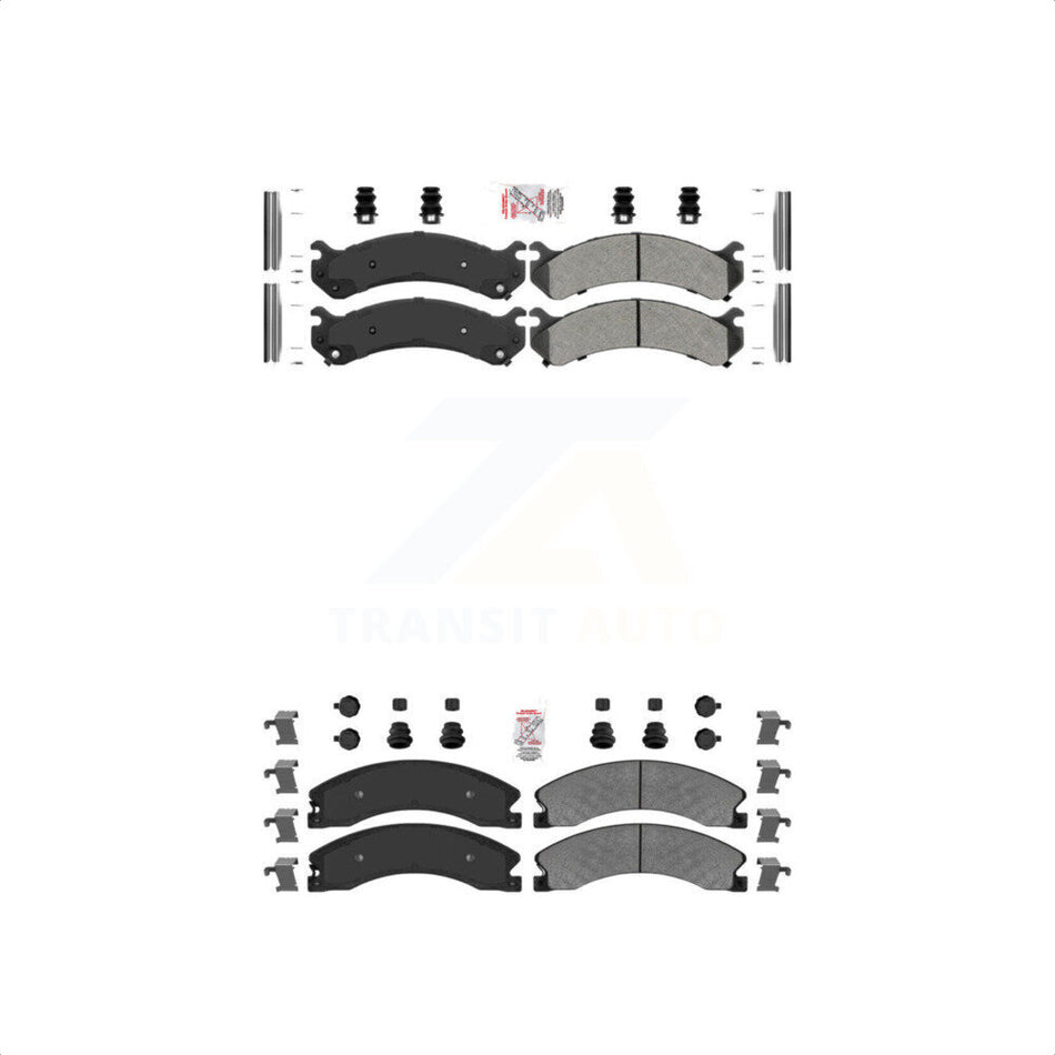 AmeriBRAKES Front Rear Semi-Metallic Disc Brake Pads Kit For Chevrolet Express 3500 GMC Savana 4500 KNF-100079