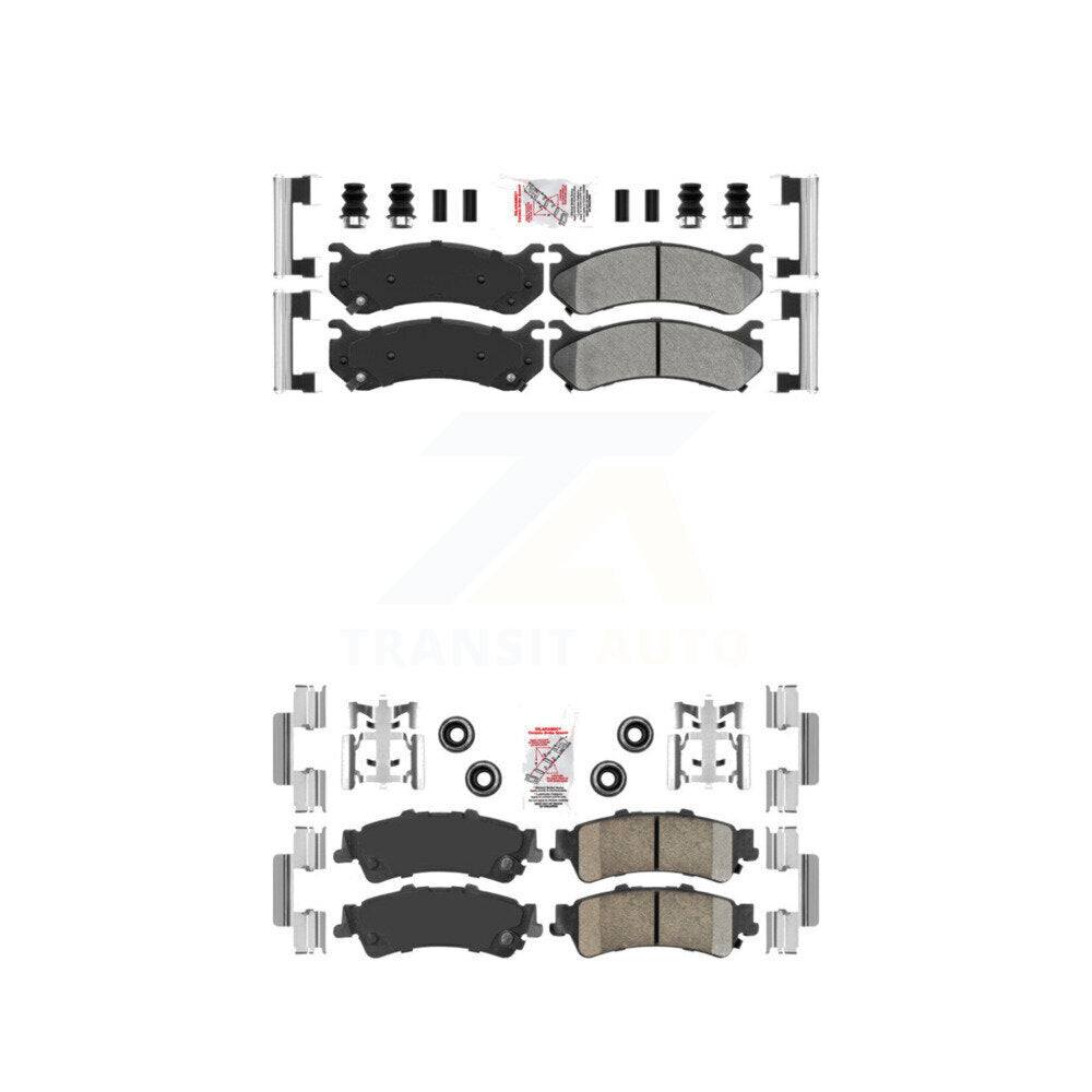 Front Semi-Metallic Rear Ceramic Disc Brake Pads Kit For Chevrolet GMC Silverado 1500 XL KNF-100084