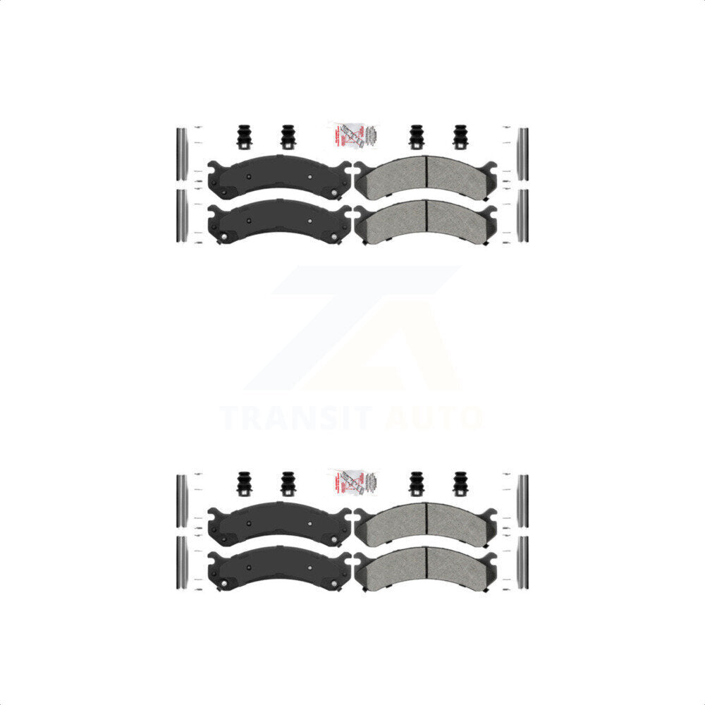 AmeriBRAKES Front Rear Semi-Metallic Disc Brake Pads Kit For Chevrolet Silverado 3500 HD GMC Sierra Classic KNF-100096