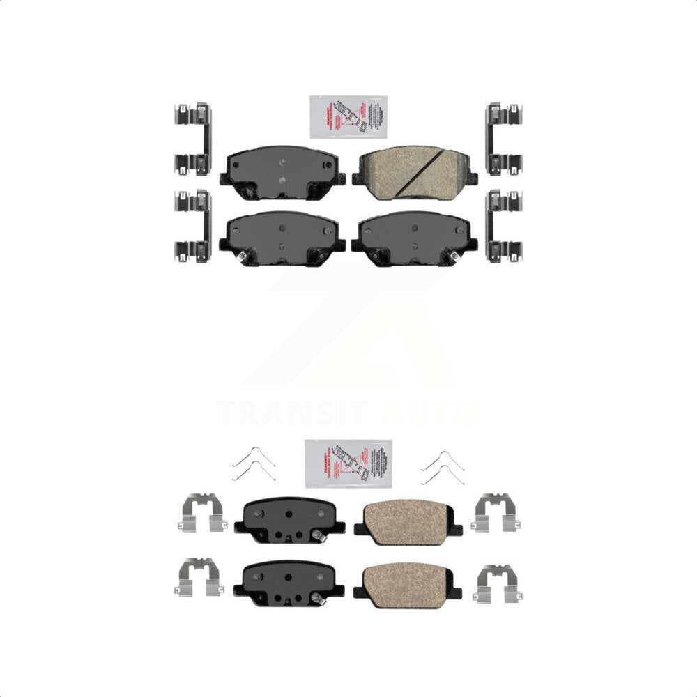 AmeriBRAKES Front Rear Ceramic Disc Brake Pads Kit For 2019-2020 Hyundai Santa Fe KNF-100099