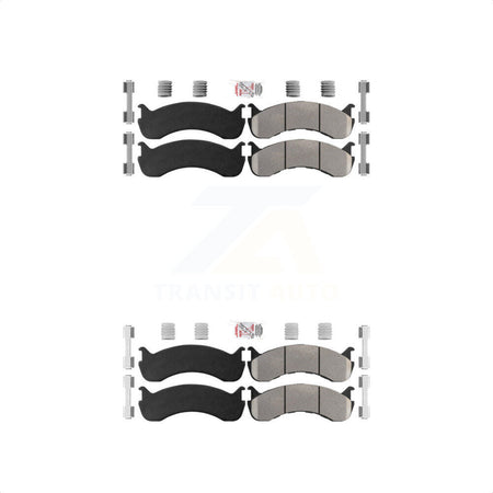 AmeriBRAKES Front Rear Semi-Metallic Disc Brake Pads Kit For Ford F-53 Motorhome Chassis 24000lbs To 26000lbs GVW KNF-100129