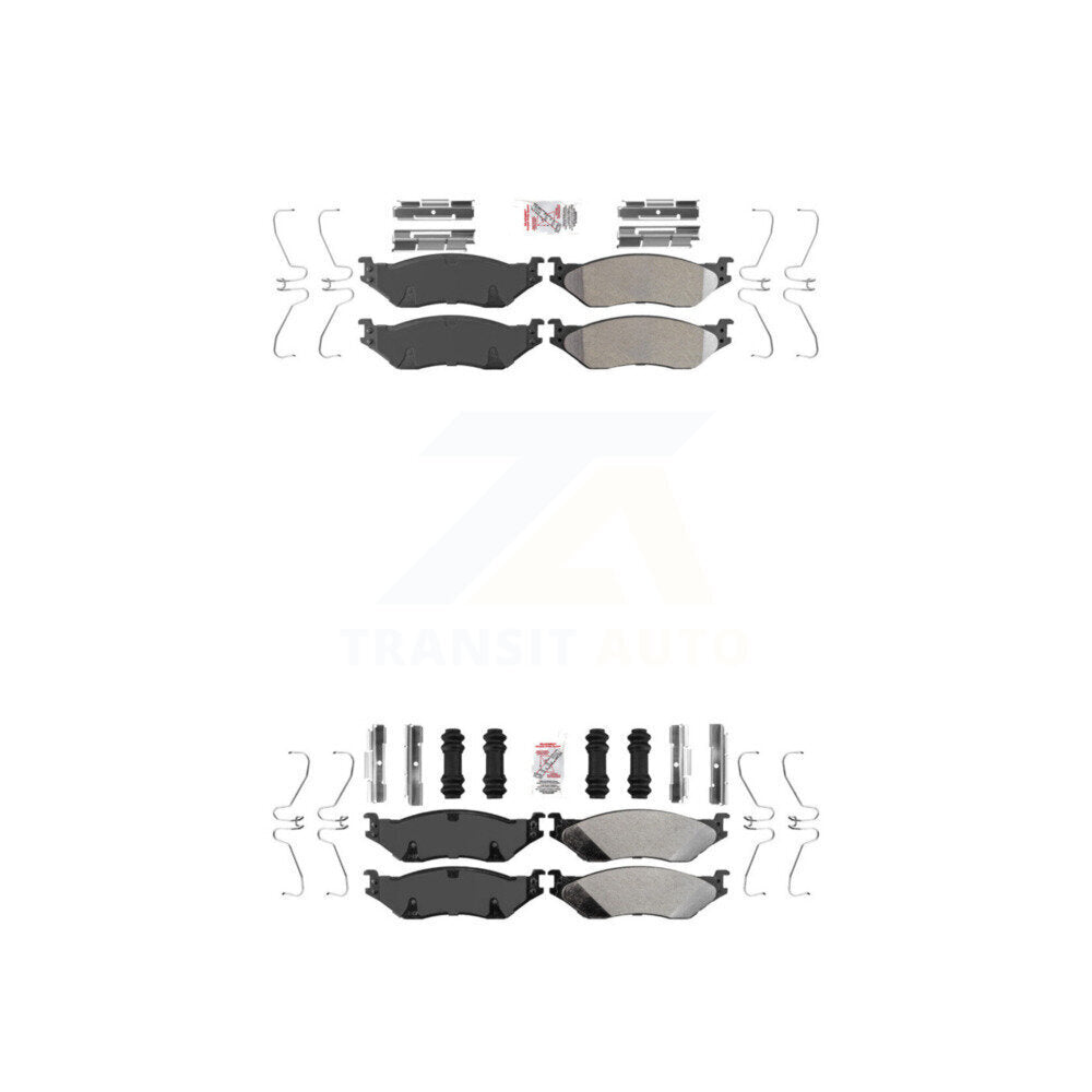 Front Rear Semi-Metallic Disc Brake Pads Kit For Ford F-450 Super Duty F-550 TerraStar IC KNF-100132
