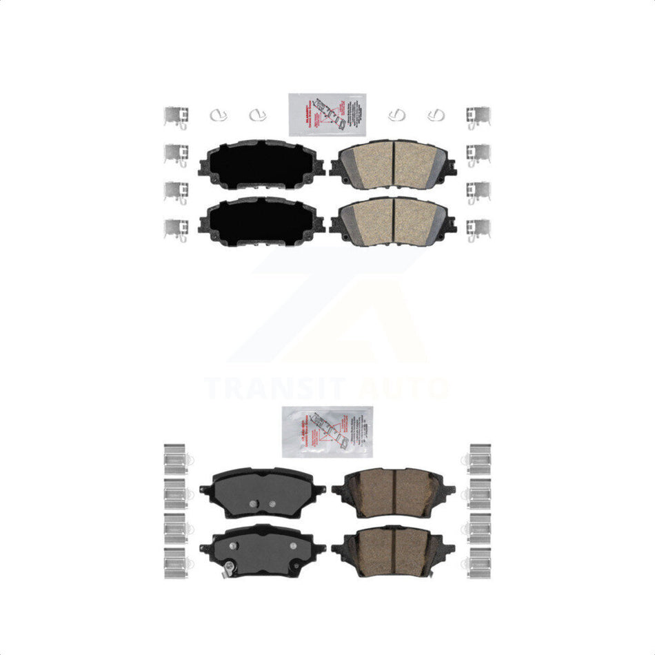 AmeriBRAKES Front Rear Ceramic Disc Brake Pads Kit For 2019 Toyota C-HR From 06 2018 Vehicles Manufactured In Japan KNF-100200