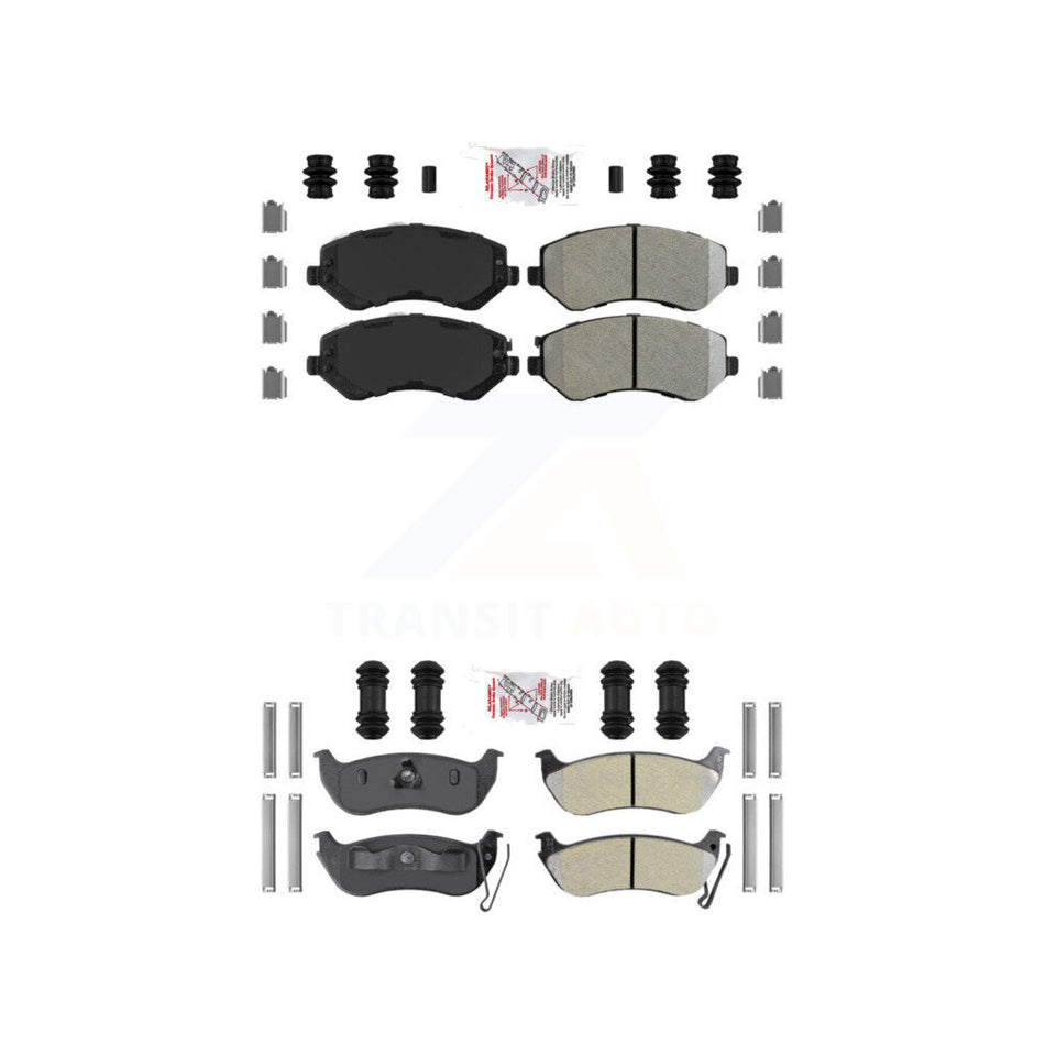 AmeriBRAKES Front Rear Semi-Metallic Disc Brake Pads Kit For 2003-2007 Jeep Liberty KNF-100209