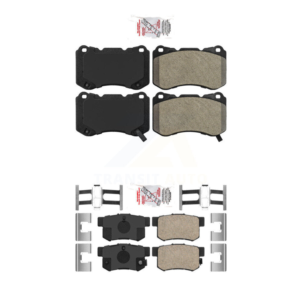 Front Semi-Metallic Rear Ceramic Disc Brake Pads Kit For Acura TL KNF-100213