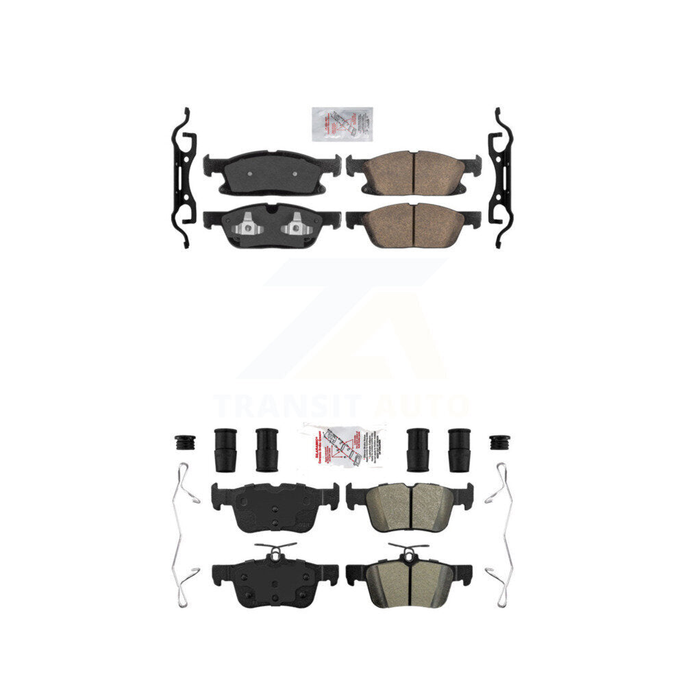 Front Ceramic Rear Semi-Metallic Disc Brake Pads Kit For Ford Edge Lincoln Nautilus KNF-100234