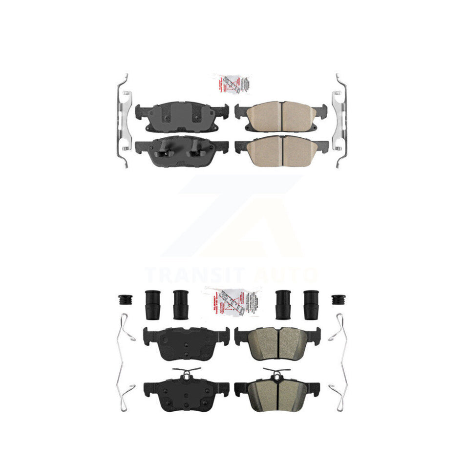 Front Ceramic Rear Semi-Metallic Disc Brake Pads Kit For Ford Fusion Lincoln MKZ KNF-100236