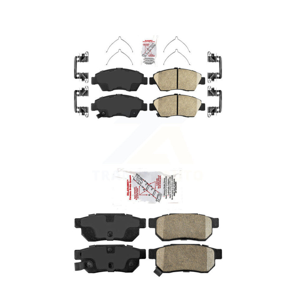 AmeriBRAKES Front Rear Ceramic Disc Brake Pads Kit For Honda Civic del Sol KNF-100263