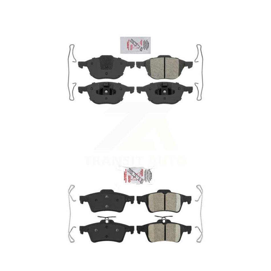 Front Semi-Metallic Rear Ceramic Disc Brake Pads Kit For Ford Mazda 3 Escape Focus 5 S40 KNF-100265