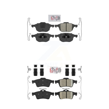 Front Semi-Metallic Rear Ceramic Disc Brake Pads Kit For Ford Mazda 3 Escape Focus 5 S40 KNF-100266