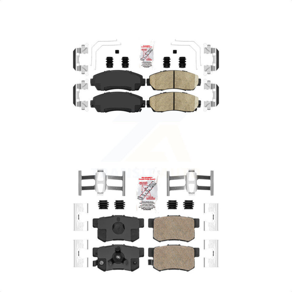 AmeriBRAKES Front Rear Ceramic Disc Brake Pads Kit For Honda CR-V Crosstour Accord Acura RDX KNF-100315