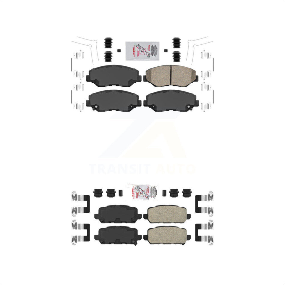 AmeriBRAKES Front Rear Ceramic Disc Brake Pads Kit For 2016 Honda CR-Z KNF-100322