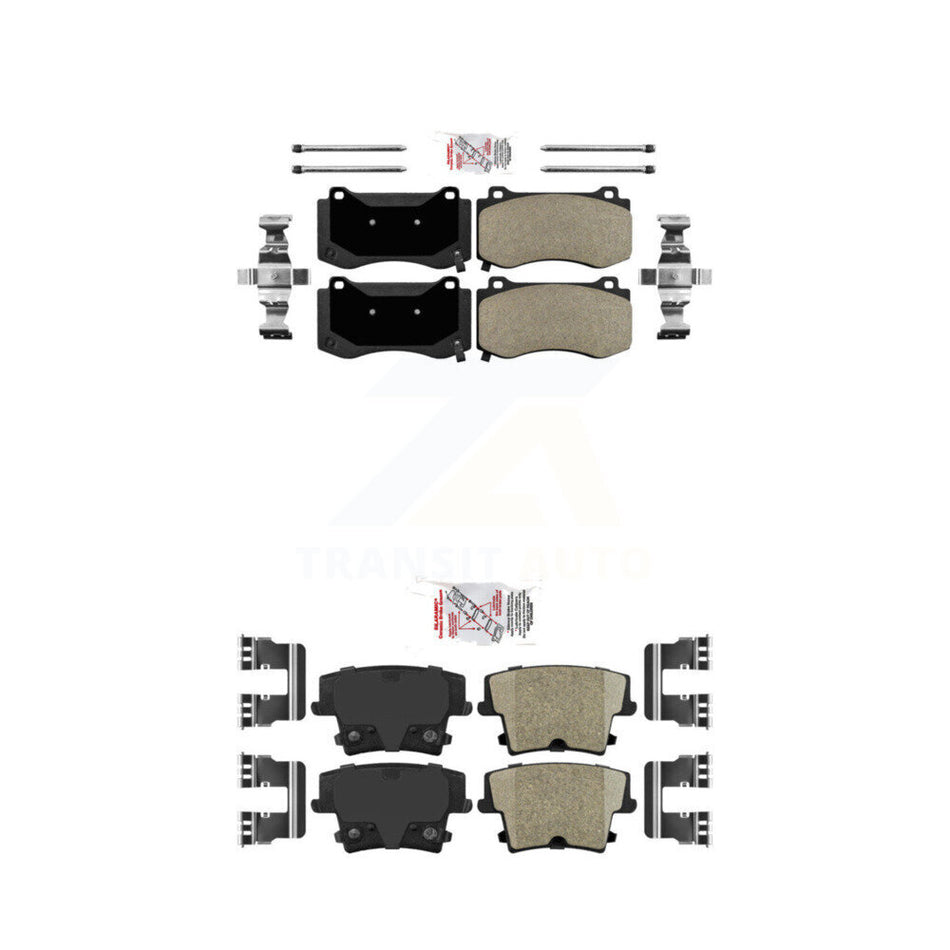 Front Semi-Metallic Rear Ceramic Disc Brake Pads Kit For Dodge Charger KNF-100351