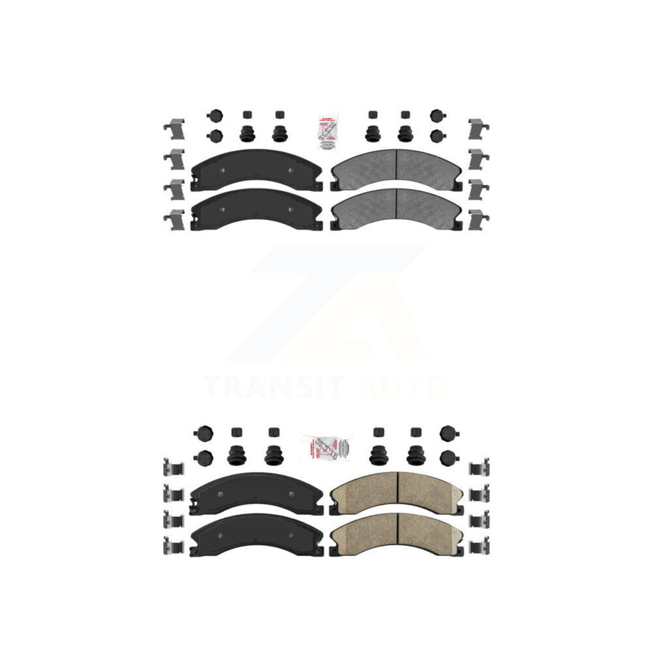 Front Semi-Metallic Rear Ceramic Disc Brake Pads Kit For GMC Chevrolet Sierra 2500 HD KNF-100369