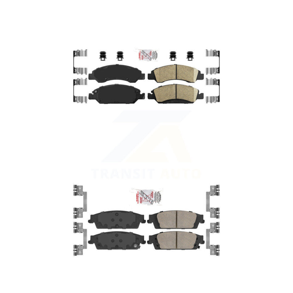 Front Rear Ceramic Disc Brake Pads Kit For GMC Chevrolet Sierra 1500 Silverado Tahoe XL KNF-100378