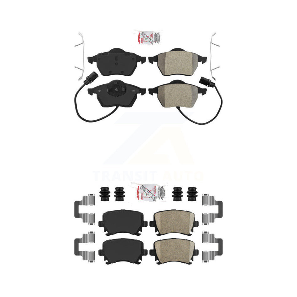 Front Semi-Metallic Rear Ceramic Disc Brake Pads Kit For 2006 Audi A4 3.2L/2.0L KNF-100452