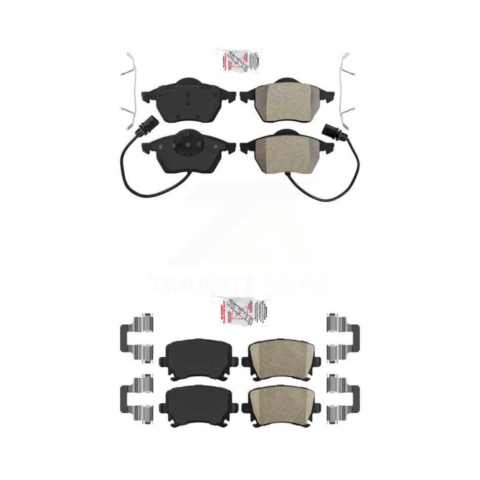 Front Semi-Metallic Rear Ceramic Disc Brake Pads Kit For 2006 Audi A4 3.2L/2.0L KNF-100453