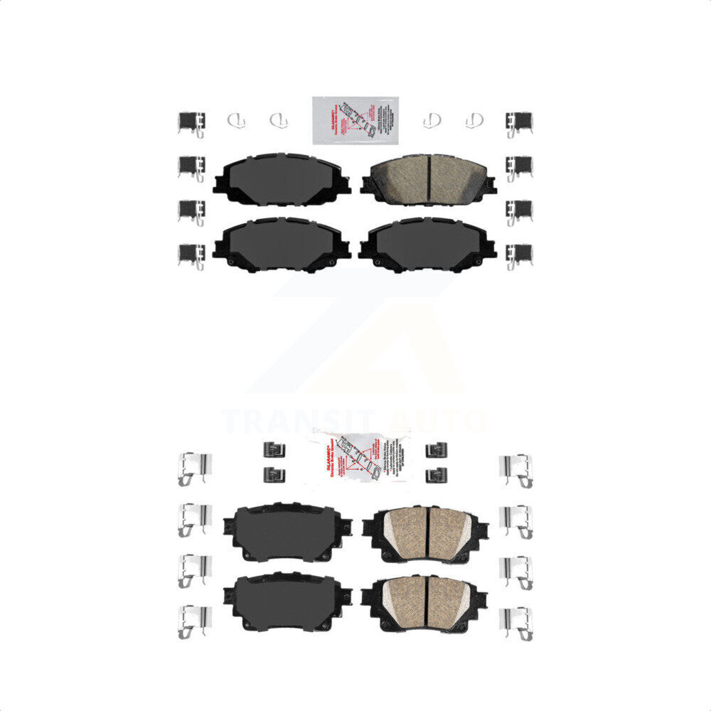 AmeriBRAKES Front Rear Ceramic Disc Brake Pads Kit For Toyota Corolla With Electric Parking KNF-100510