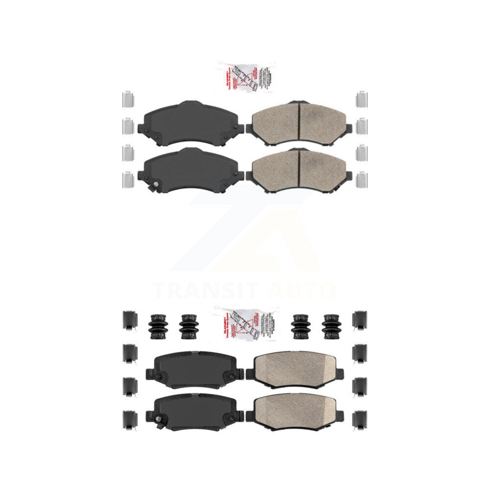 Front Rear Ceramic Disc Brake Pads Kit For Jeep Wrangler Liberty JK Dodge Nitro KNF-100534